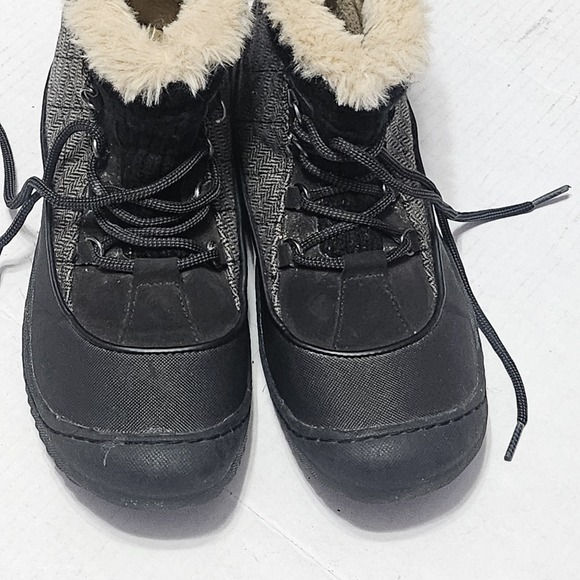 JBU by Jambu Black Herringbone Jane Faux Fur Lined Boot Bootie Womens 10M - Picture 3 of 13